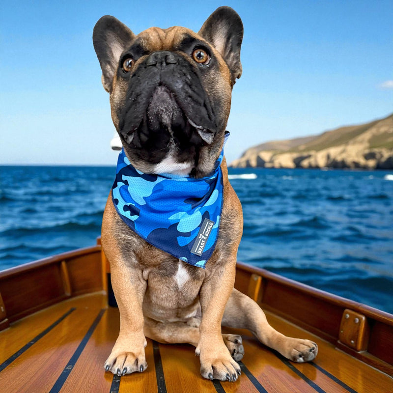Blue Camo Cooling Dog Bandana