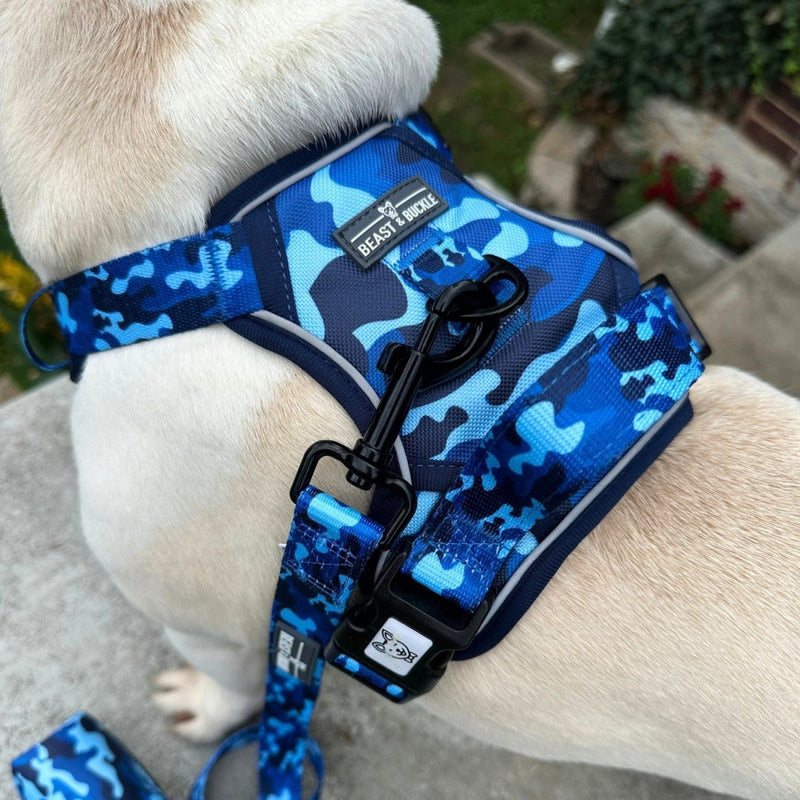 Blue Camo No Pull Dog Harness - Beast & Buckle