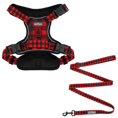 Lumberjack Plaid No Pull Harness & Leash Bundle - Beast & Buckle