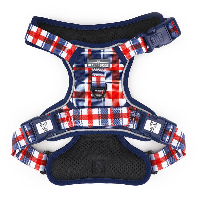 Patriot Plaid No Pull Harness Bundle - Beast & Buckle