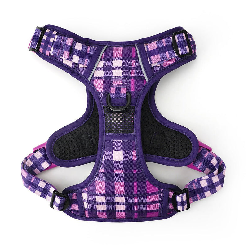 Purple Plaid No Pull Harness Bundle - Beast & Buckle