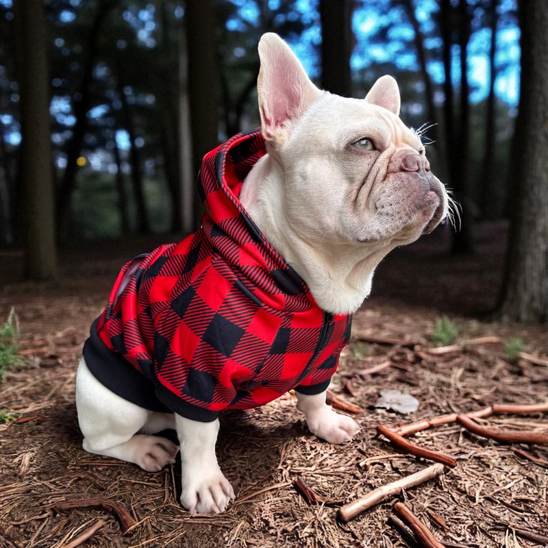 Lumberjack Plaid Hoodie for Small Dogs