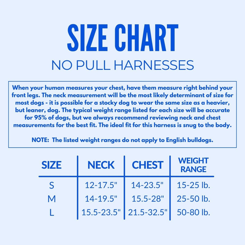 No Pull Harness Size Chart - Beast & Buckle
