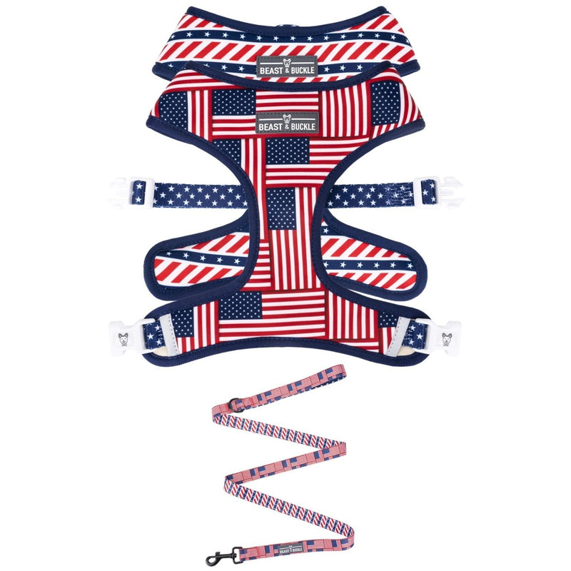 American Flag Harness and Leash Set - Beast & Buckle