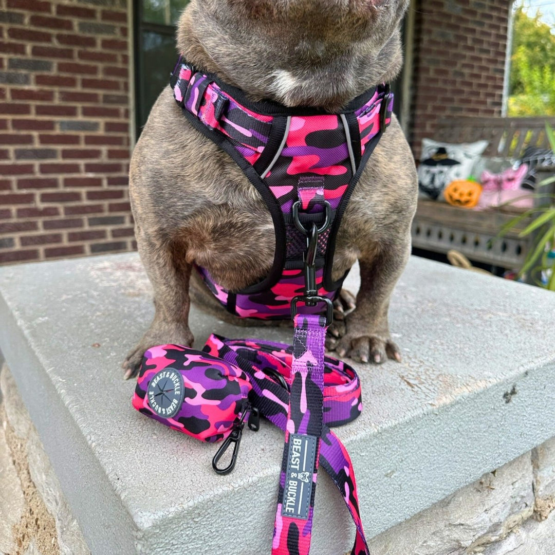 Pink camouflage dog harness hotsell