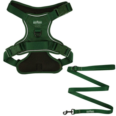 Dark Green No Pull Harness & Leash Bundle - Beast & Buckle