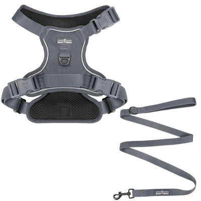 Gray No Pull Harness & Leash Bundle - Beast & Buckle