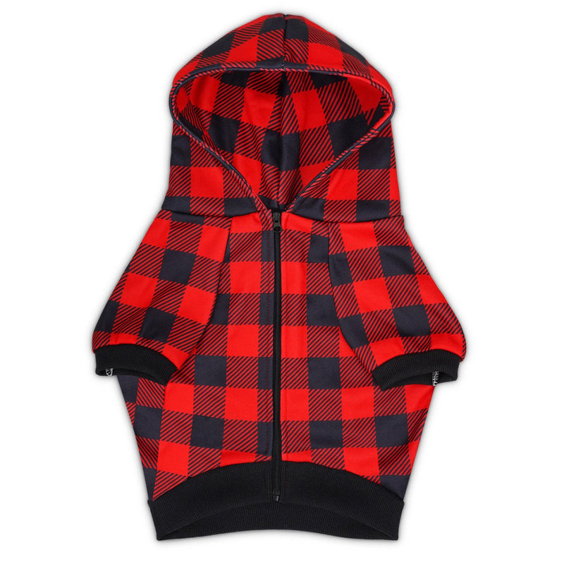 Lumberjack Plaid Hoodie for Small Dogs - Beast & Buckle