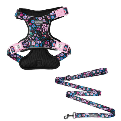 Midnight Garden No Pull Harness Bundle - Beast & Buckle