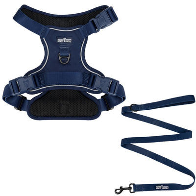 Navy Blue No Pull Harness & Leash Bundle - Beast & Buckle
