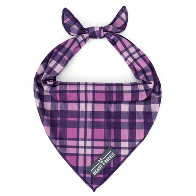 Purple Plaid Cooling Dog Bandana - Beast & Buckle
