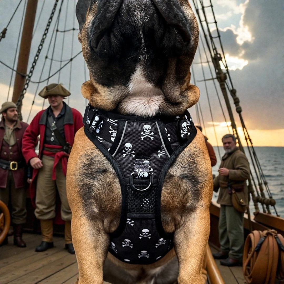 Skull & Crossbones No Pull Dog Harness – Beast & Buckle