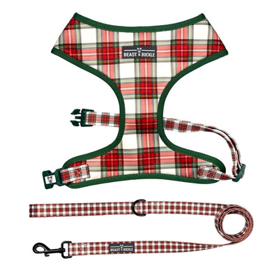 Christmas Plaid Classic Harness & Leash Set - Beast & Buckle