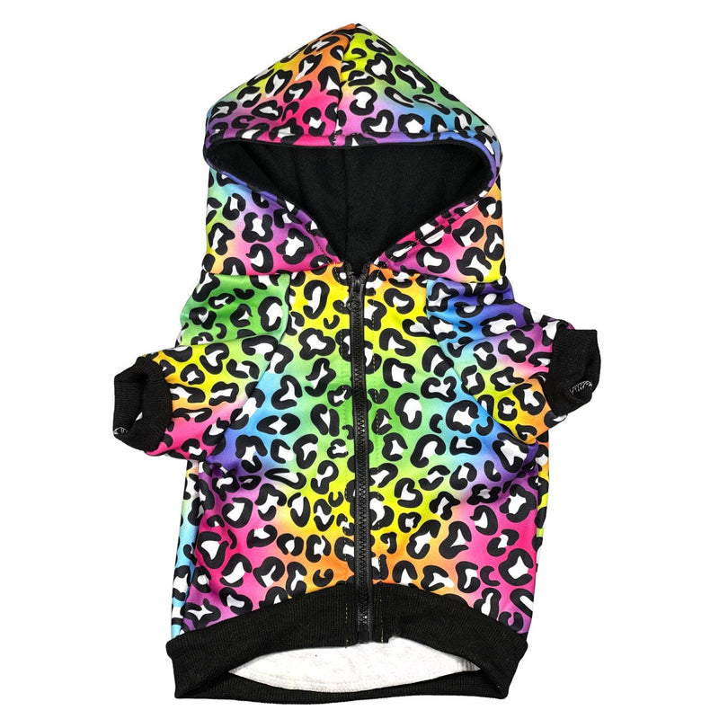 Rainbow Leopard Dog Hoodie - Beast & Buckle